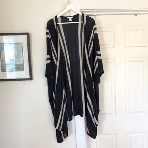 H&M | Navy Blue and White Stripes Flowy Cardigan - One size fits most M/L